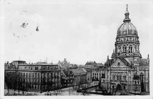 Mainz Gymnasium und Christuskirche gl1935 182.555