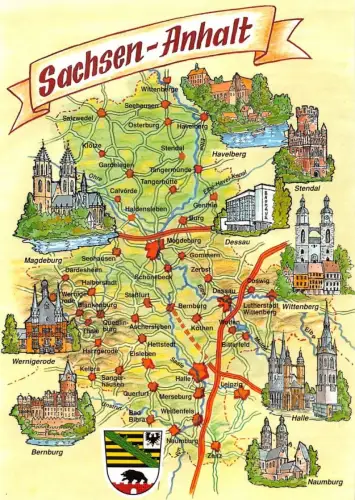 Sachsen-Anhalt AK als Landkarte ngl 1822.568