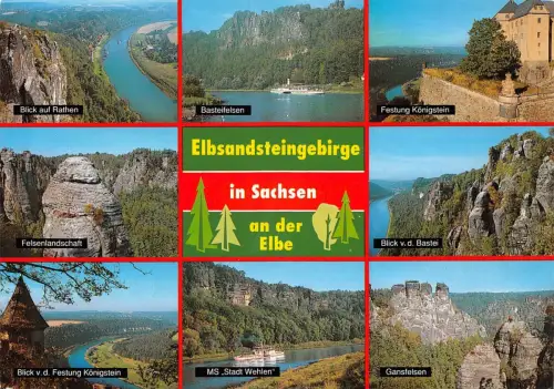 Elbsandsteingebirge Mehrbildkarte gl1997 182.580