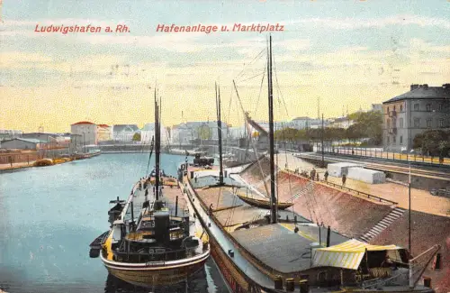 Ludwigshafen a. Rh. Hafenanlage u. Marktplatz gl1914 182.559