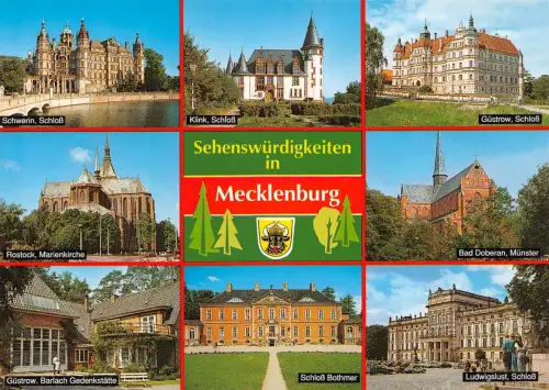 Mecklenburg Sehenswürdigkeiten Mehrbildkarte ngl 182.589