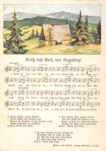Liedkarte "Grüß dich Gott, mei Erzgebirg!" ngl 182.608