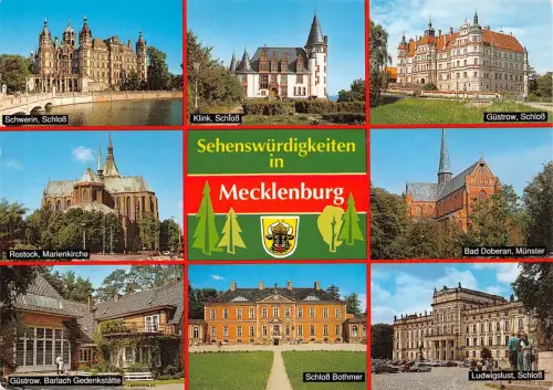 Mecklenburg Sehenswürdigkeiten Mehrbildkarte gl2001 182.590