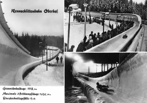 Oberhof (Thür. Wald) Rennschlittenbahn Mehrbildkarte ngl 182.746