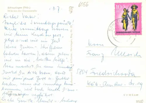 Schleusingen Blick von der Gartenstraße gl1968 182.862