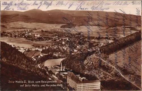Zella Mehlis Thür Wald Blick vom Reisigenstein auf Mercedes-Werk gl1926 182.894