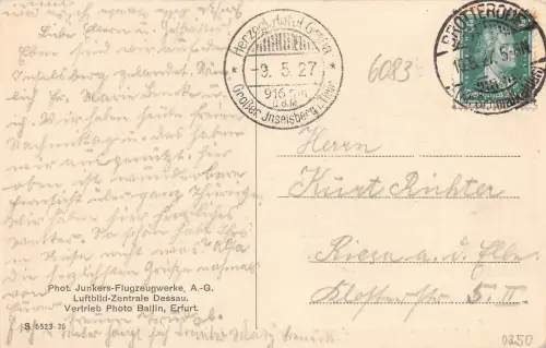 Großer Inselberg Hotel Gotha Luftaufnahme gl1927 182.950