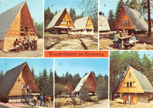 Rennsteig Wanderhütten Mehrbildkarte gl1981 183.230