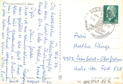 Fehrenbach Thür.Wald Panorama gl1972 183.291