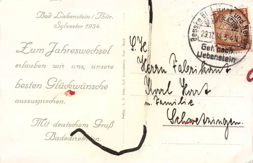 Bad Liebenstein Schloß Altenstein gl1934 183.382
