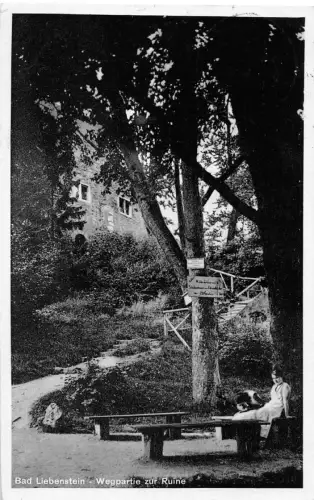 Bad Liebenstein Wegpartie zur Ruine gl1934 183.404