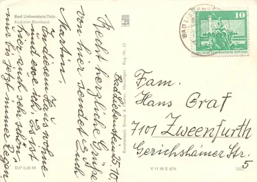 Bad Liebenstein Kurheim Bernhard gl1977 183.425