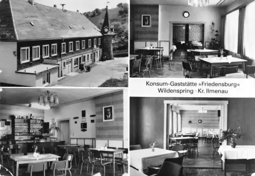 Wildenspring Konsum-Gaststätte "Friedensburg" Mehrbildkarte gl1987 183.459