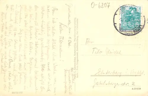 Geschwenda Teilansicht, Kühe auf Straße gl 183.517