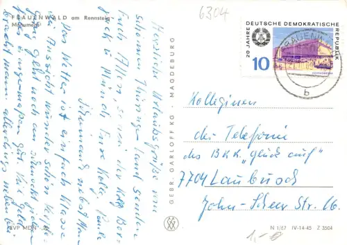 Frauenwald/Thür. Monument gl1969 183.488