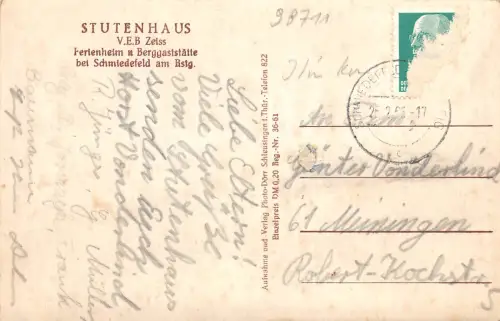 Schmiedefeld a. Rennsteig Ferienheim und Berggaststätte gl1965 183.612