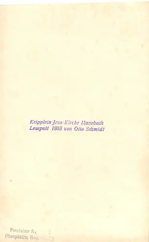 Manebach i.Th. Kripplein-Jesu-Kirche Lesepult Fotokarte ngl 183.571