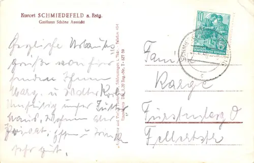 Schmiedefeld a. Rennsteig Gasthaus schöne Aussicht gl1968 183.615