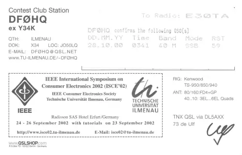 Ilmenau Contest Club Funkerkarte ngl 183.686