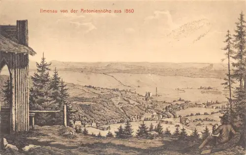 Ilmenau von der Antonienhöhe aus 1860 ngl 183.729