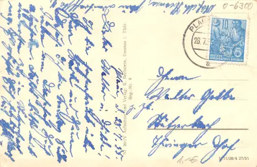 Ilmenau Goethehäuschen mit Gedicht gl1955 183.755