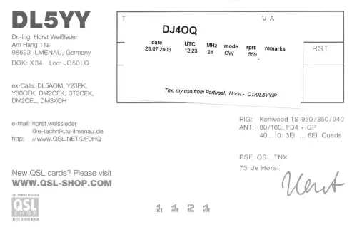 Ilmenau Contest Club Funkerkarte ngl 183.720