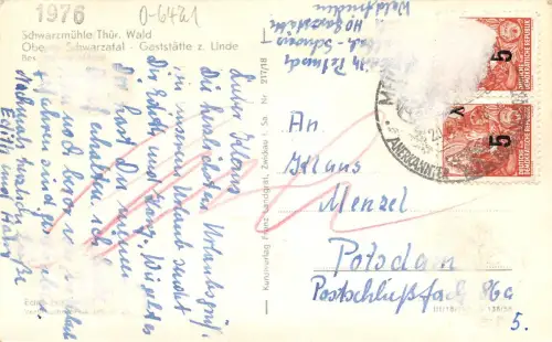 Schwarzmühle Thür. Wald Gaststätte zur Linde gl1957 183.782