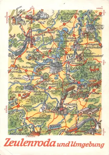 Zeulenroda Landkarten-AK gl 184.286
