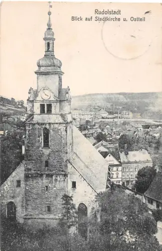 Rudolstadt Blick auf Stadtkirche gl1925 184.381