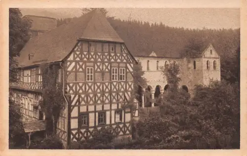 Paulinzella Klosterruine mit alten Forsthaus ngl 184.571