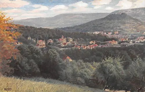 Bad Blankenburg Gesamtansicht mit Greifenstein Künstlerkarte ngl 184.610