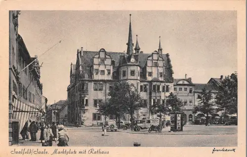 Saalfeld Marktplatz mit Rathaus ngl 184.697