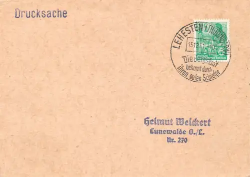 Lehestein Beleg mit Sonderstempel gl1961 184.673