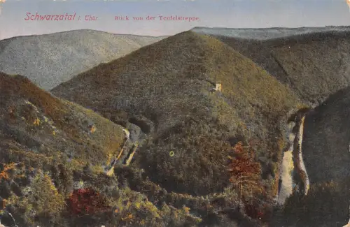Schwarzatal (Thür.Wald) Blick von derTeufelstreppe ngl 184.806