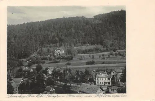 Schwarzburg (Thür.Wald) von der Schloßterrasse gesehen ngl 184.859