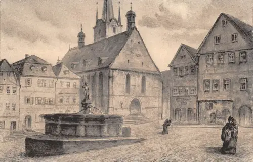 Pößneck i.Thür. Marktplatz Künstlerkarte ngl 184.989