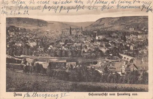 Jena Gesamtansicht vom Hausberg aus gl1922 185.085