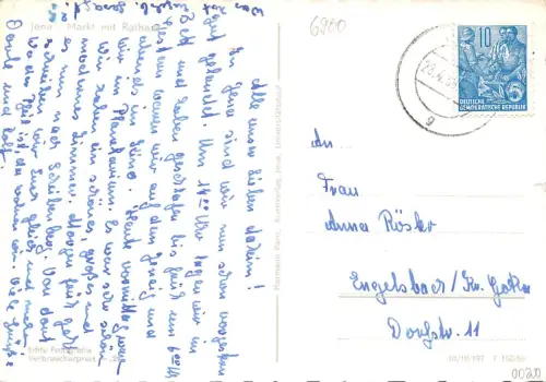 Jena Rathaus mit Denkmal gl1959 185.123