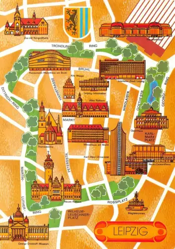Leipzig Stadtplan als AK ngl 185.170