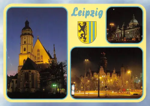 Leipzig bei Nacht Mehrbildkarte gl1997 185.159