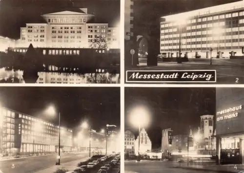 Leipzig bei Nacht Mehrbildkarte ngl 185.217