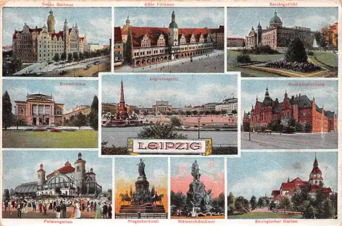Leipzig Mehrbildkarte ngl 185.203