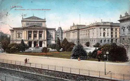 Leipzig Konzerthaus mit Universitäts-Bibliothek gl1912 185.241