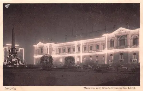 Leipzig Museum mit Mendebrunnen im Licht ngl 185.252