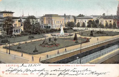Leipzig Schmuckplatz mit Villen gl1904 185.238