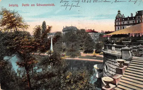 Leipzig Schwanenteich gl1914 185.234