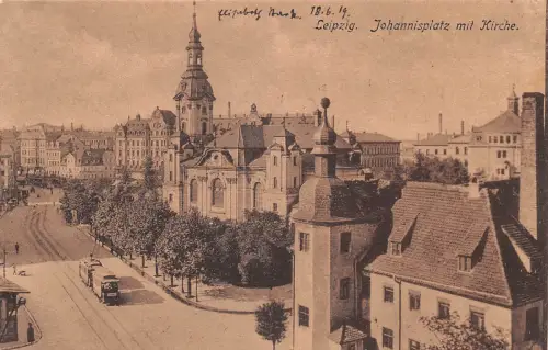 Leipzig Johannisplatz mit Kirche ngl 185.286