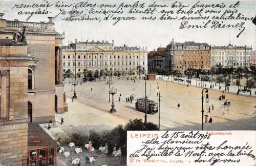 Leipzig Augustusplatz mit Zudruck gl1903 185.335