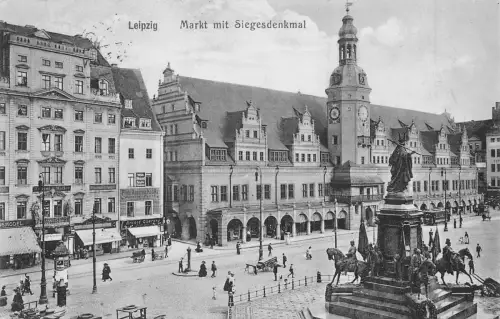 Leipzig Markt und Siegesdenkmal gl1913 185.343