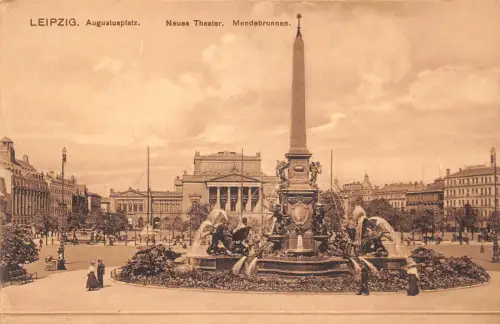 Leipzig Augustusplatz mit Mendebrunnen und neuem Theater ngl 185.352